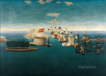 海戦 Painting - マラカイボ海戦アクシオン・デル・カスティージョ
